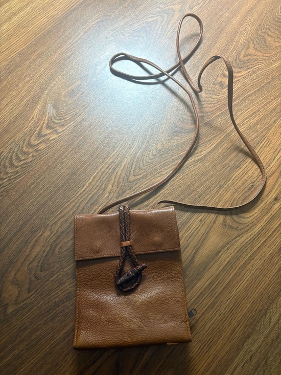 Unknown Other - Vintage Brown Pebbled Leather Travel Wallet Organizer with Toggle Closure
